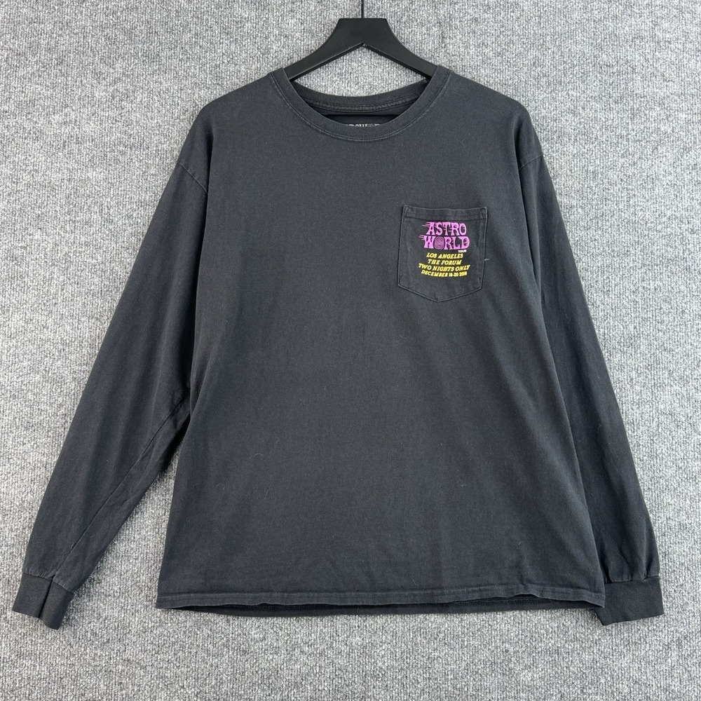 Travis Scott Astroworld Tour Shirt Mens M Black Los Angeles LA The Forum 2018